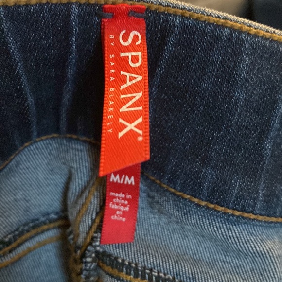 SPANX Blue Distressed Denim Leggings Jeggings Size Small - Picture 7 of 7